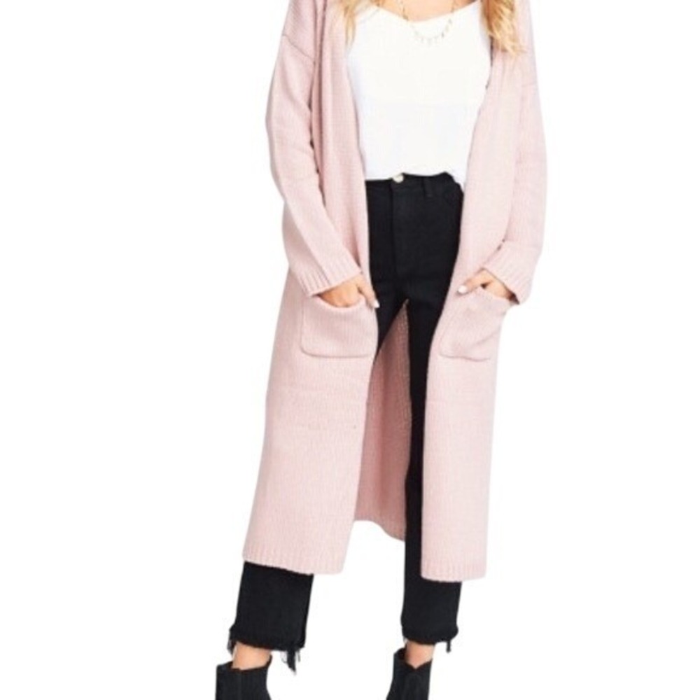 Show Me Your Mumu Bader‎ Cardigan Petal Knit Women's Small Pale Pink Boho Hippie